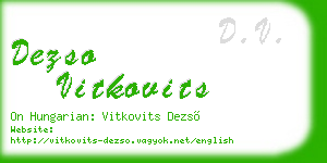 dezso vitkovits business card